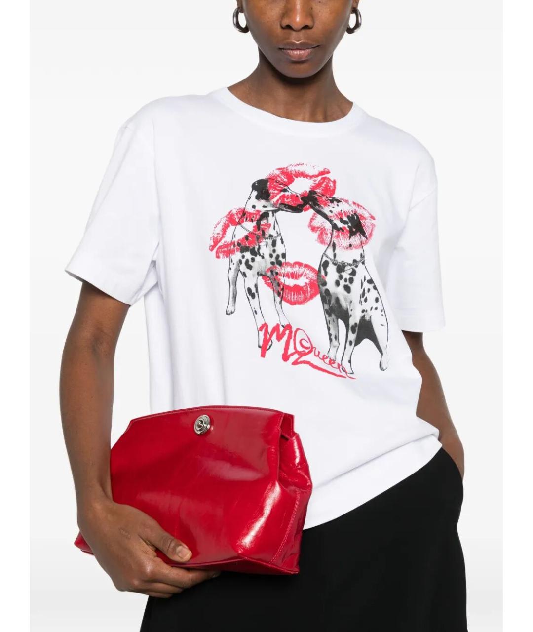 ALEXANDER MCQUEEN Белая хлопковая футболка, фото 2