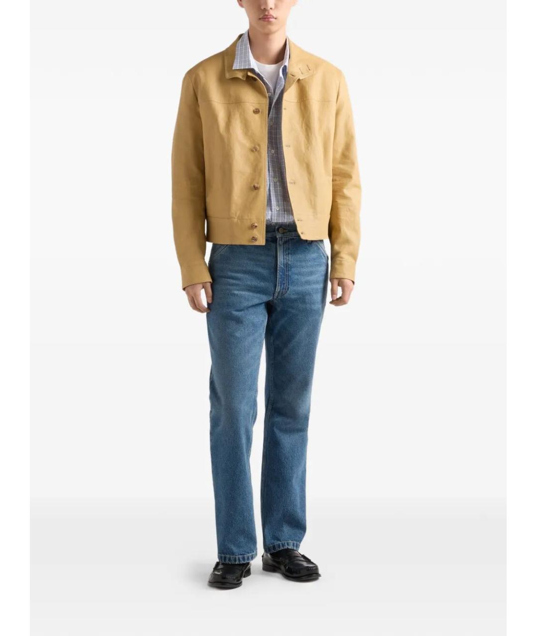 PRADA Синие хлопковые прямые джинсы, фото 2