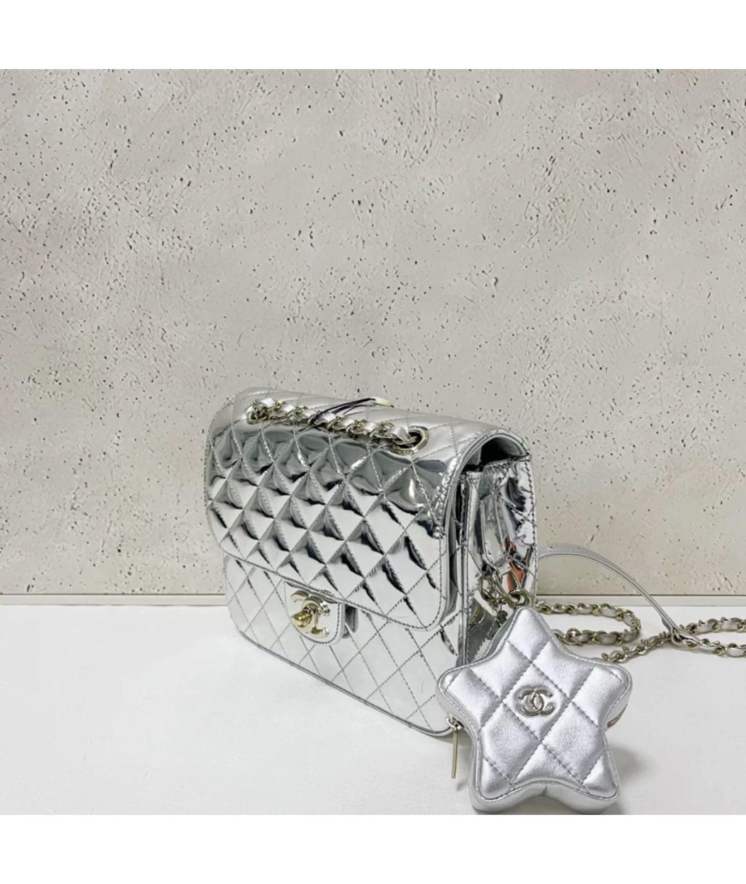 CHANEL Серебряная сумка через плечо, фото 4
