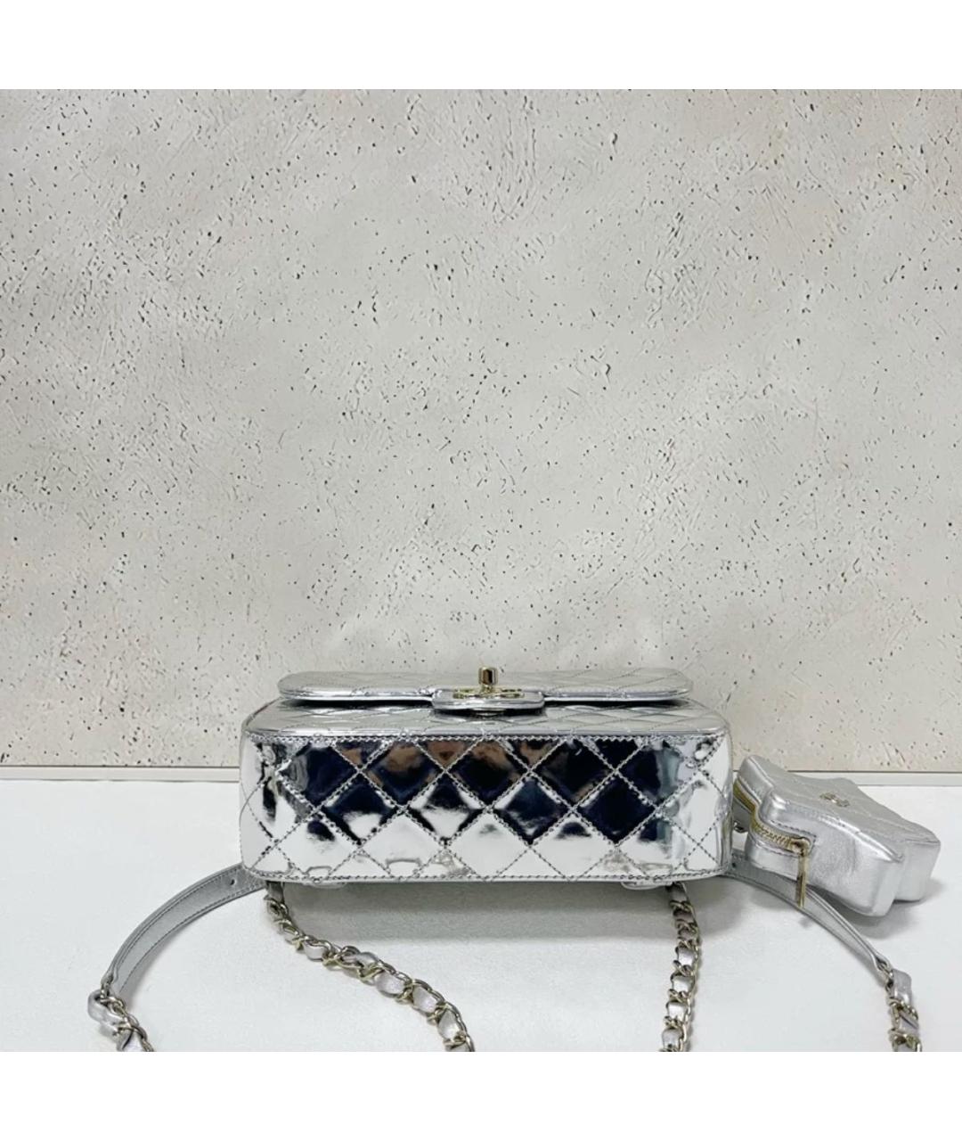 CHANEL Серебряная сумка через плечо, фото 5