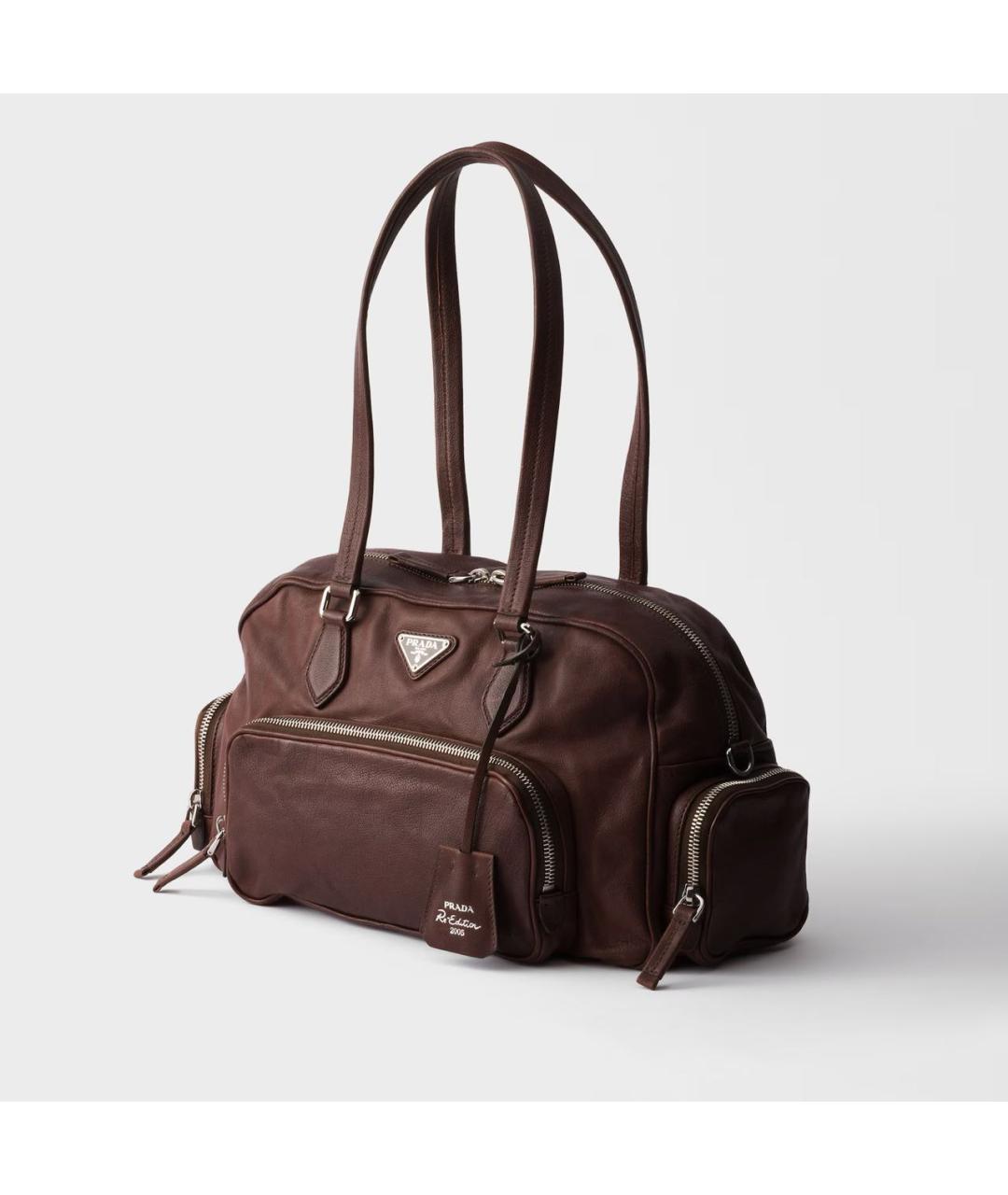 PRADA Коричневая кожаная сумка через плечо, фото 3