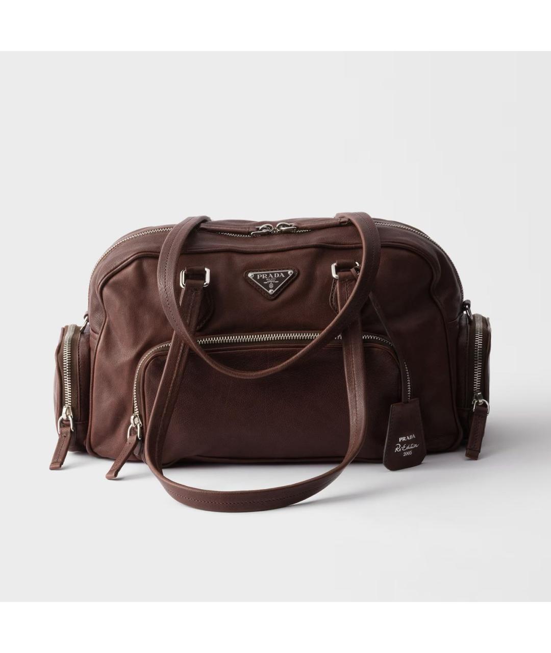 PRADA Коричневая кожаная сумка через плечо, фото 7