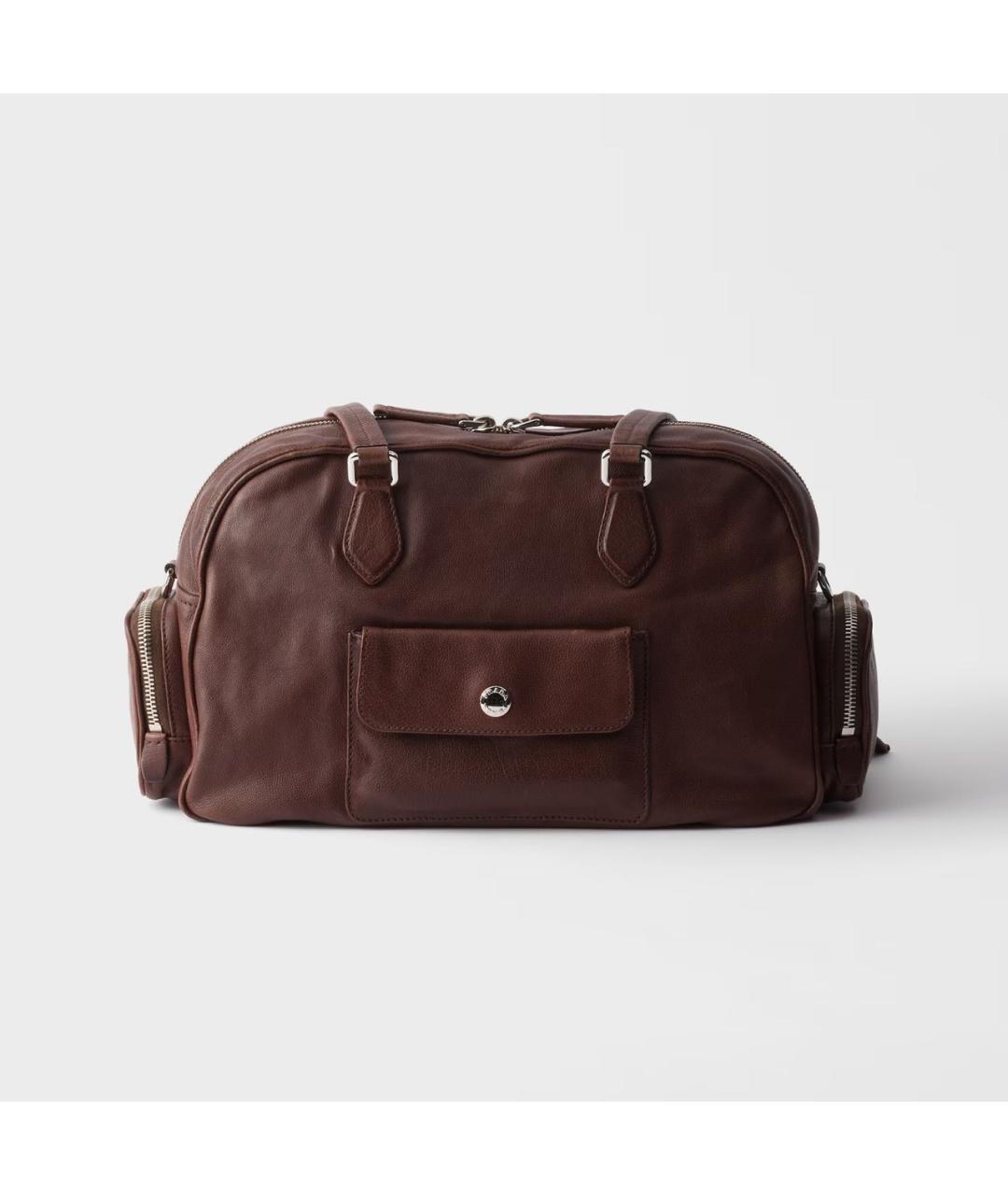 PRADA Коричневая кожаная сумка через плечо, фото 4