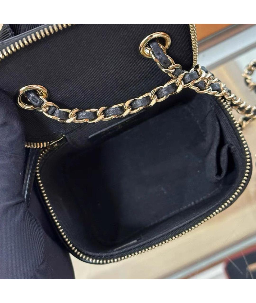 CHANEL Черная кожаная сумка через плечо, фото 6