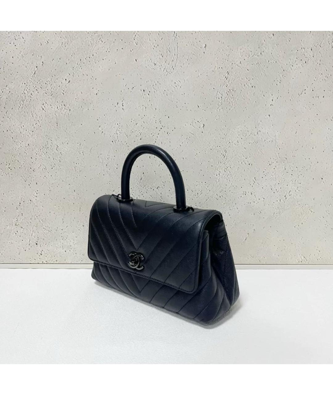 CHANEL Черная кожаная сумка через плечо, фото 3