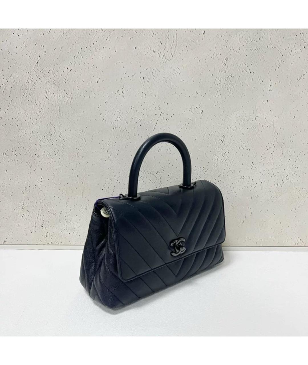 CHANEL Черная кожаная сумка через плечо, фото 4