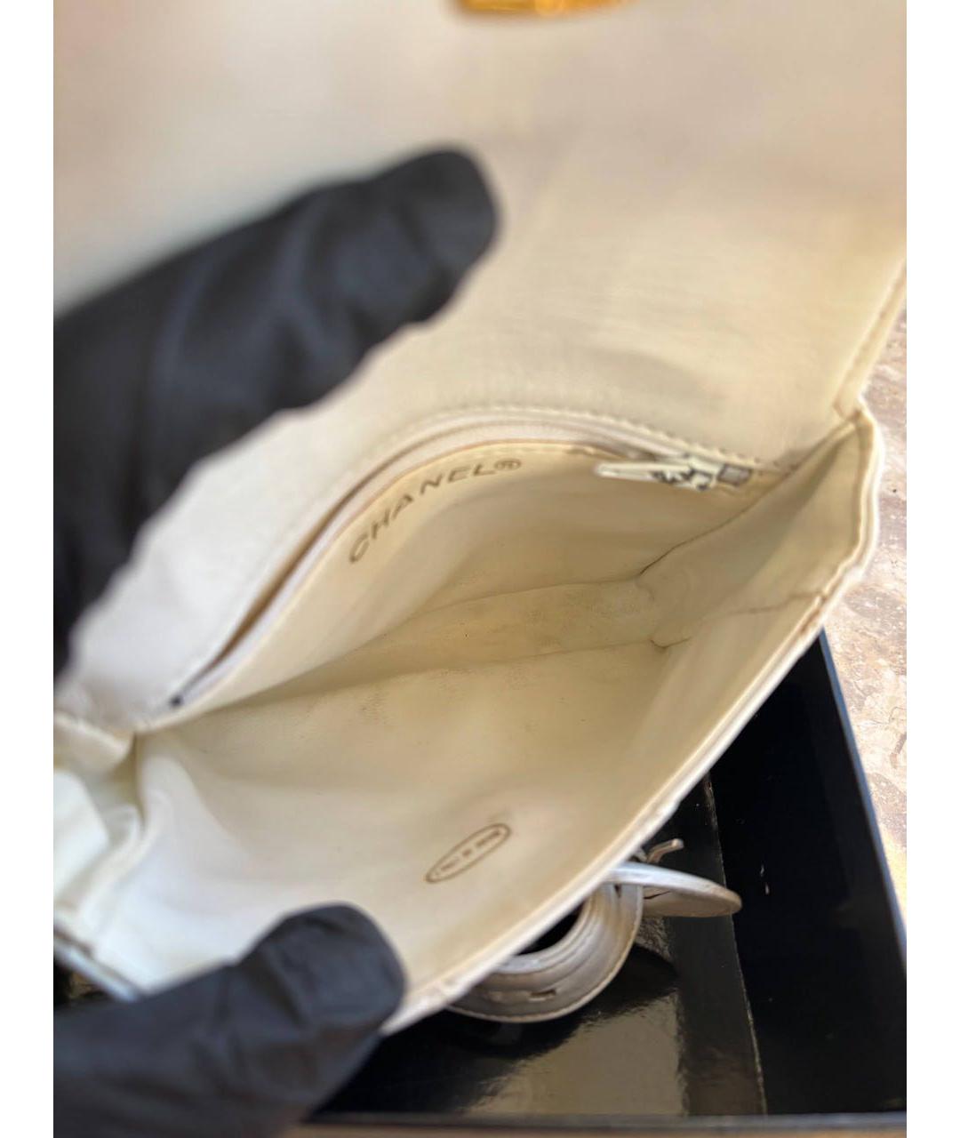 CHANEL Белая кожаная поясная сумка, фото 4