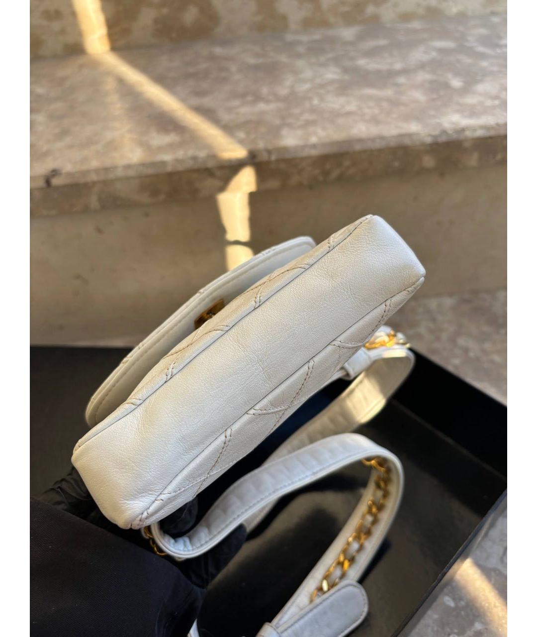 CHANEL Белая кожаная поясная сумка, фото 2