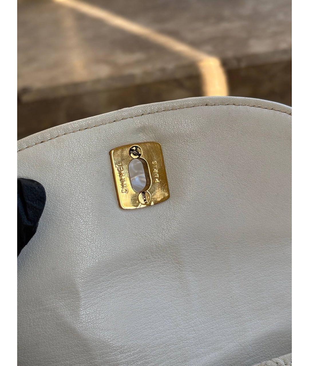 CHANEL Белая кожаная поясная сумка, фото 6