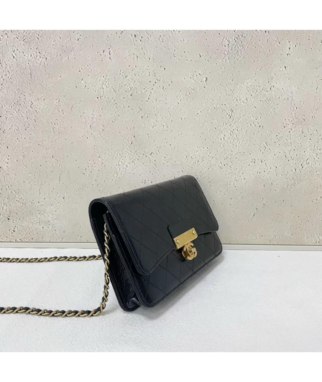 CHANEL Черная кожаная сумка через плечо, фото 3