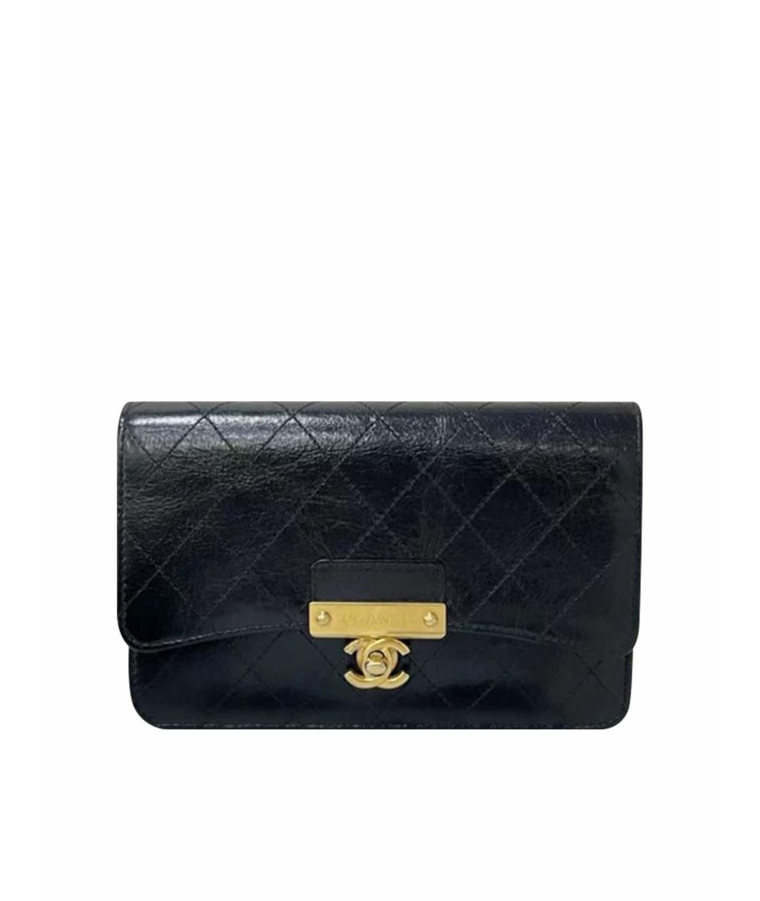 CHANEL Черная кожаная сумка через плечо, фото 1