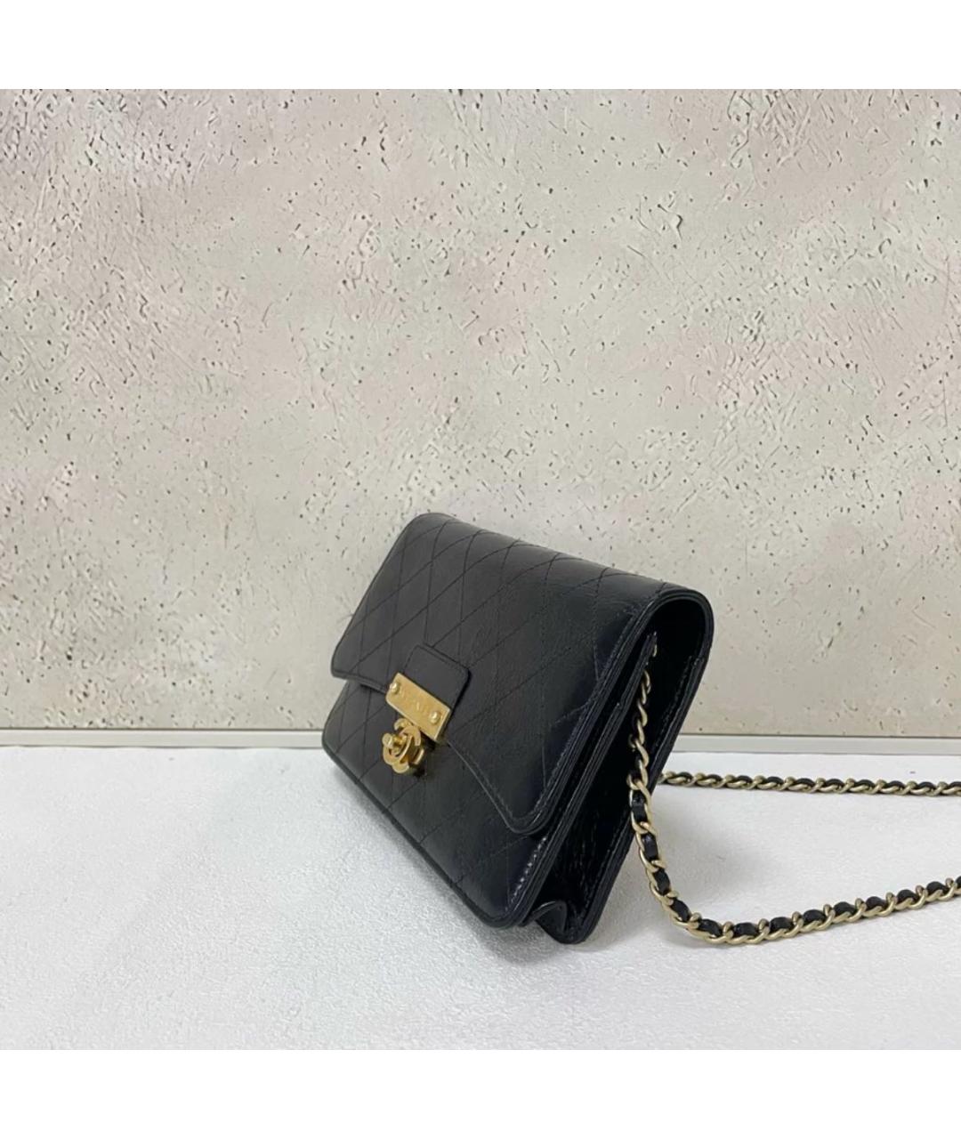 CHANEL Черная кожаная сумка через плечо, фото 5