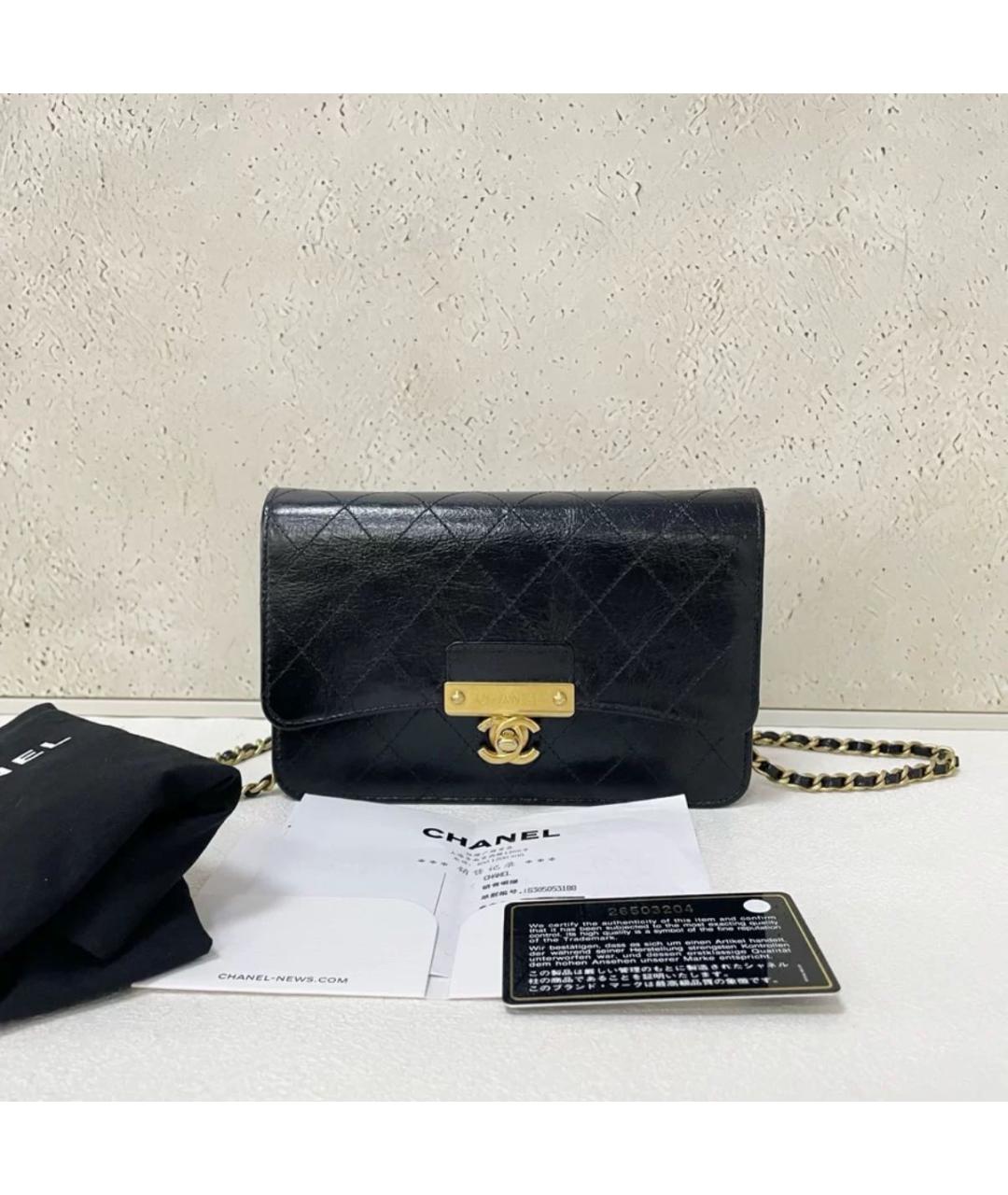 CHANEL Черная кожаная сумка через плечо, фото 6