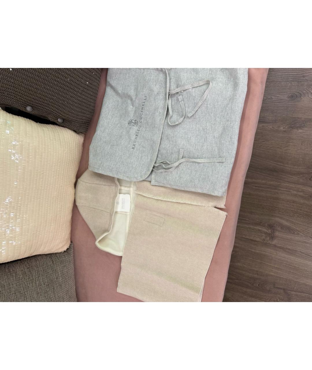 BRUNELLO CUCINELLI Бежевый кашемировый капюшон, фото 3