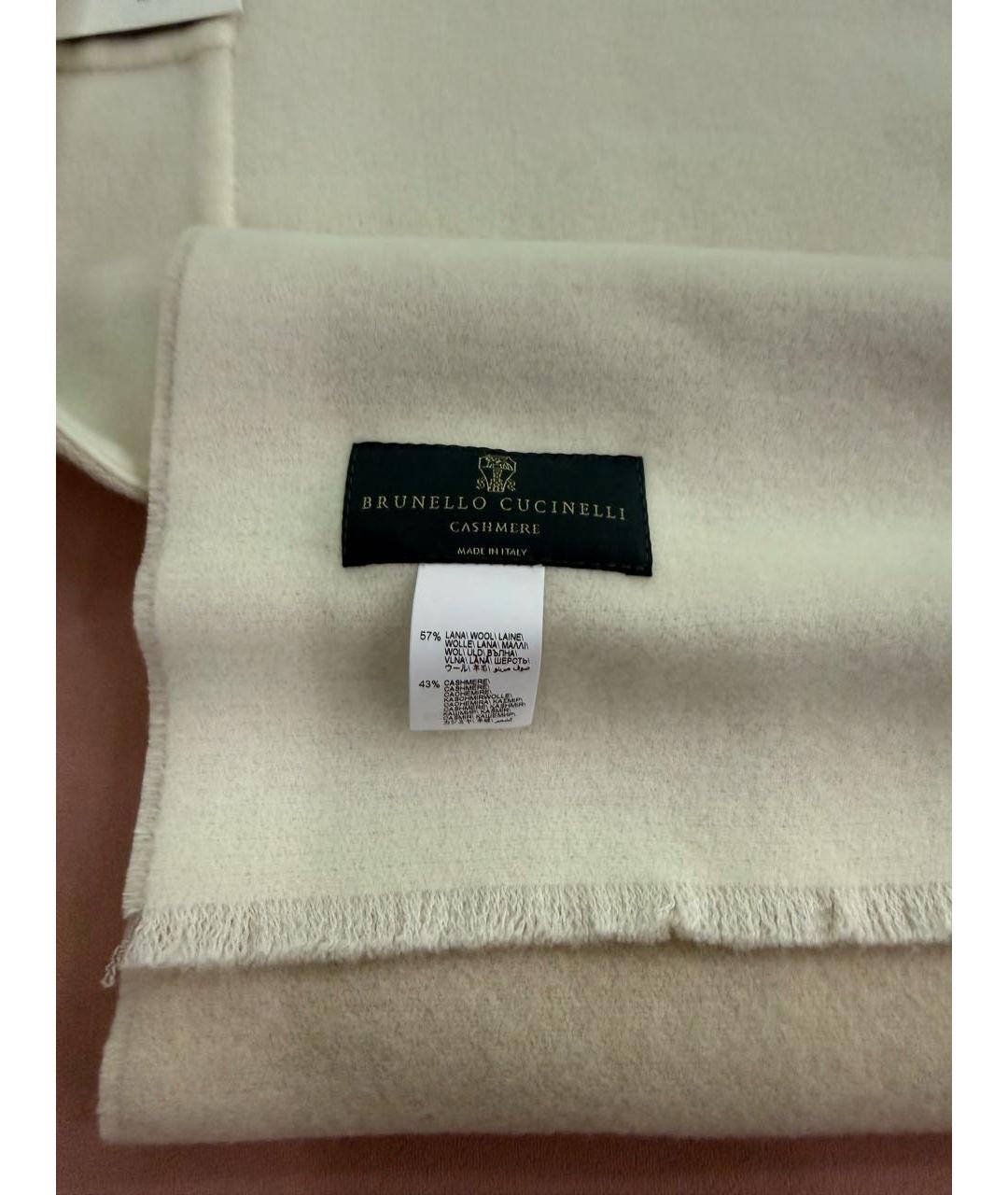 BRUNELLO CUCINELLI Бежевый кашемировый капюшон, фото 5