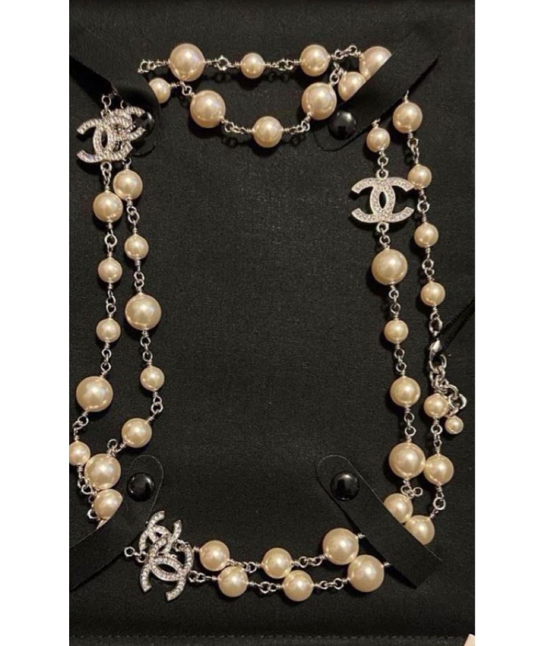 CHANEL Бежевое жемчужное колье, фото 4