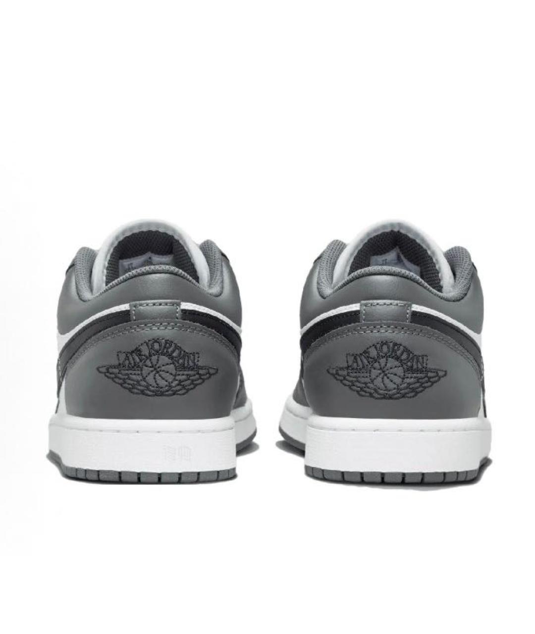 JORDAN Серые кожаные низкие кроссовки / кеды, фото 3