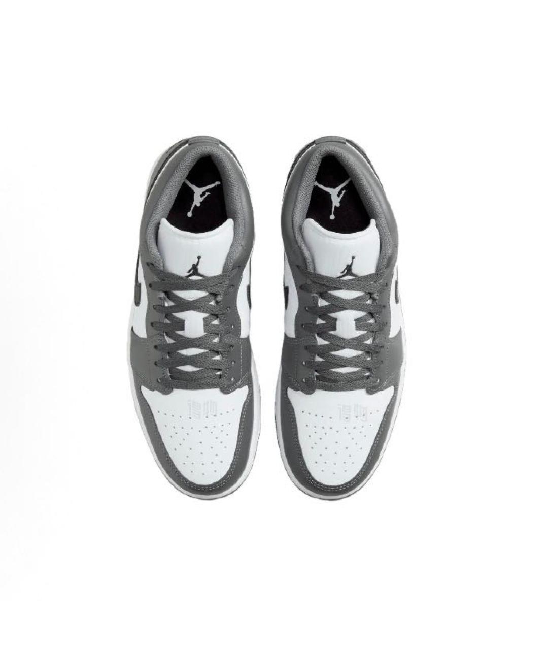 JORDAN Серые кожаные низкие кроссовки / кеды, фото 2