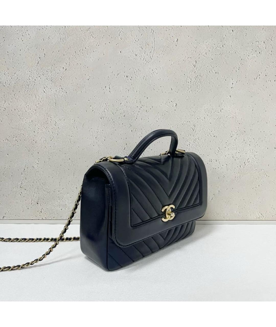 CHANEL Черная кожаная сумка через плечо, фото 3