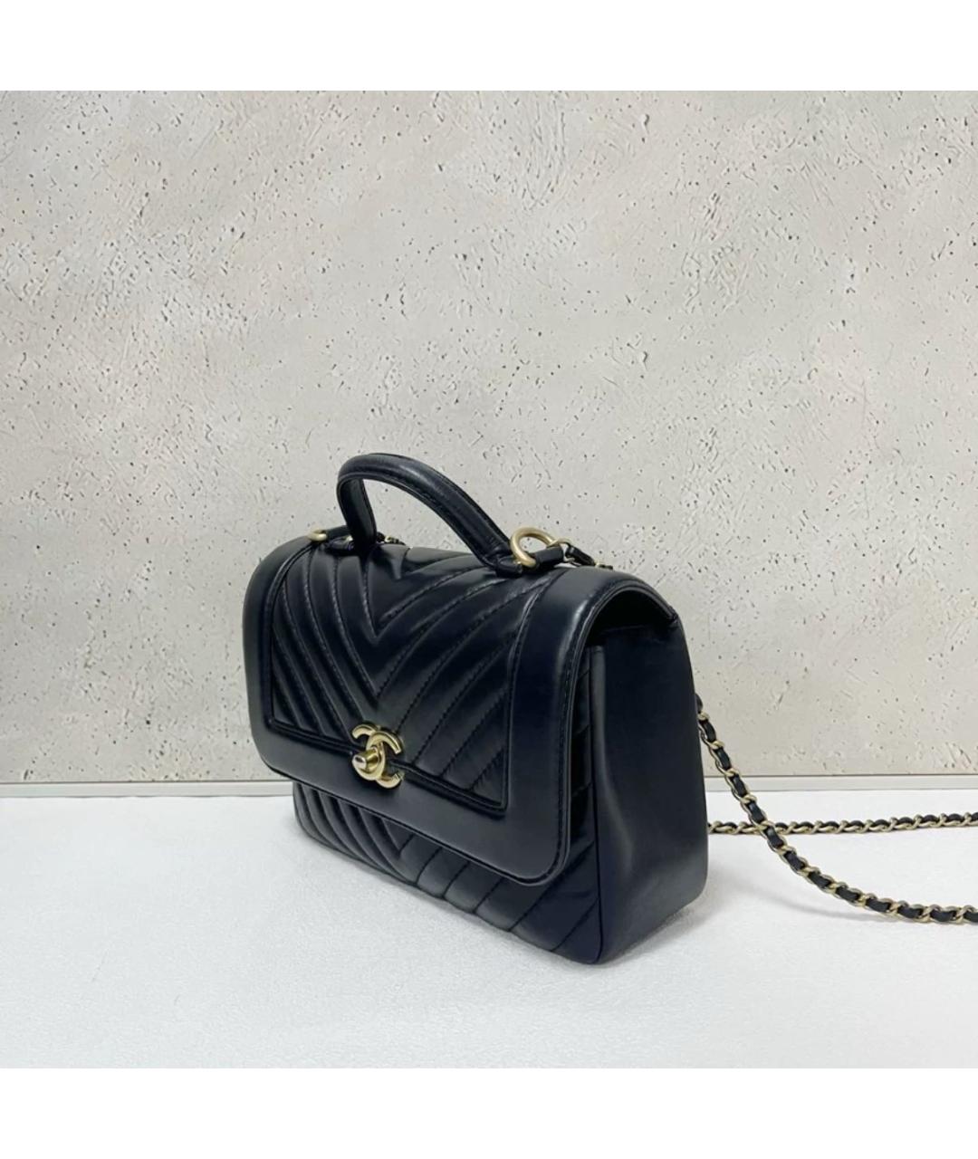 CHANEL Черная кожаная сумка через плечо, фото 4