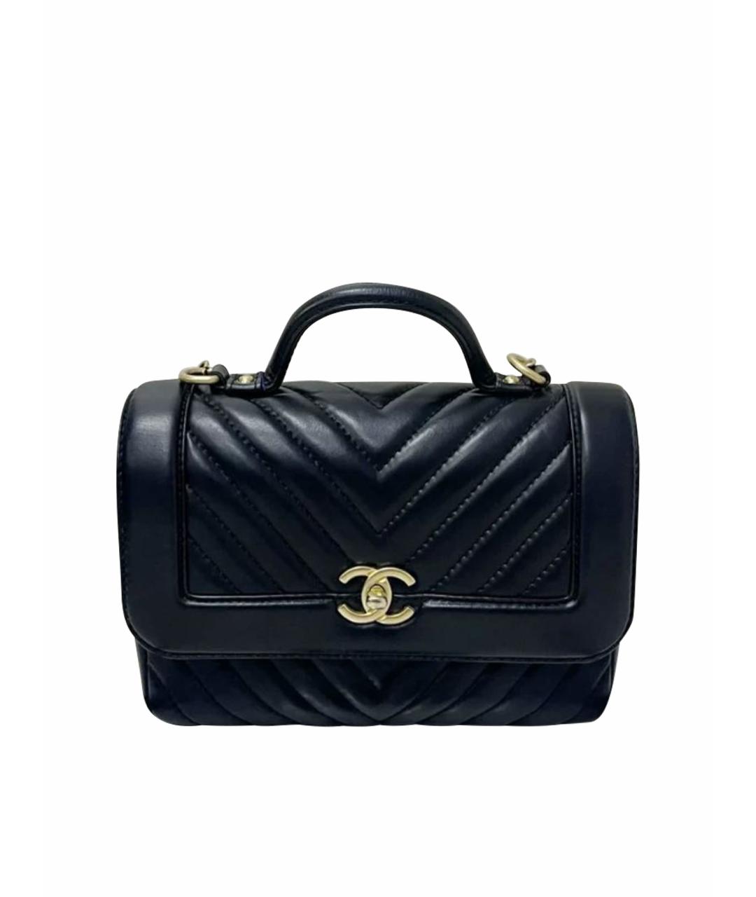 CHANEL Черная кожаная сумка через плечо, фото 1