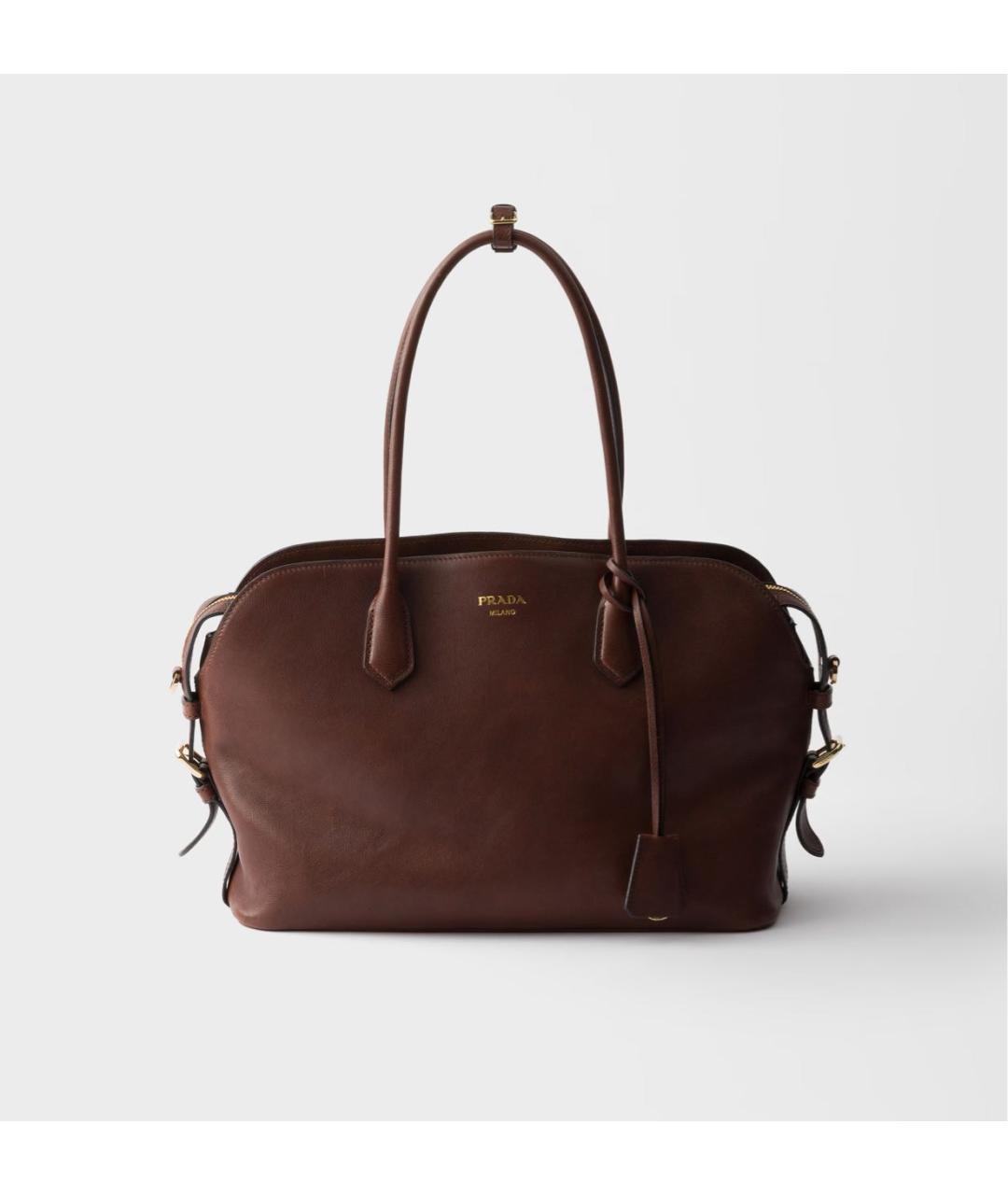 PRADA Коричневая кожаная сумка тоут, фото 5