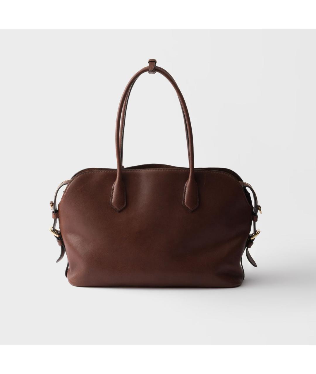 PRADA Коричневая кожаная сумка тоут, фото 4