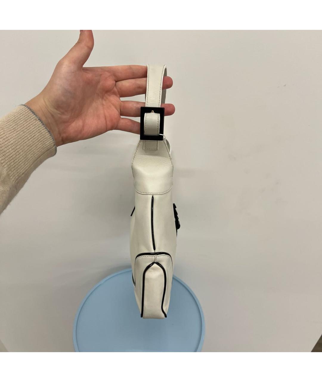 GUCCI Белая кожаная сумка с короткими ручками, фото 4