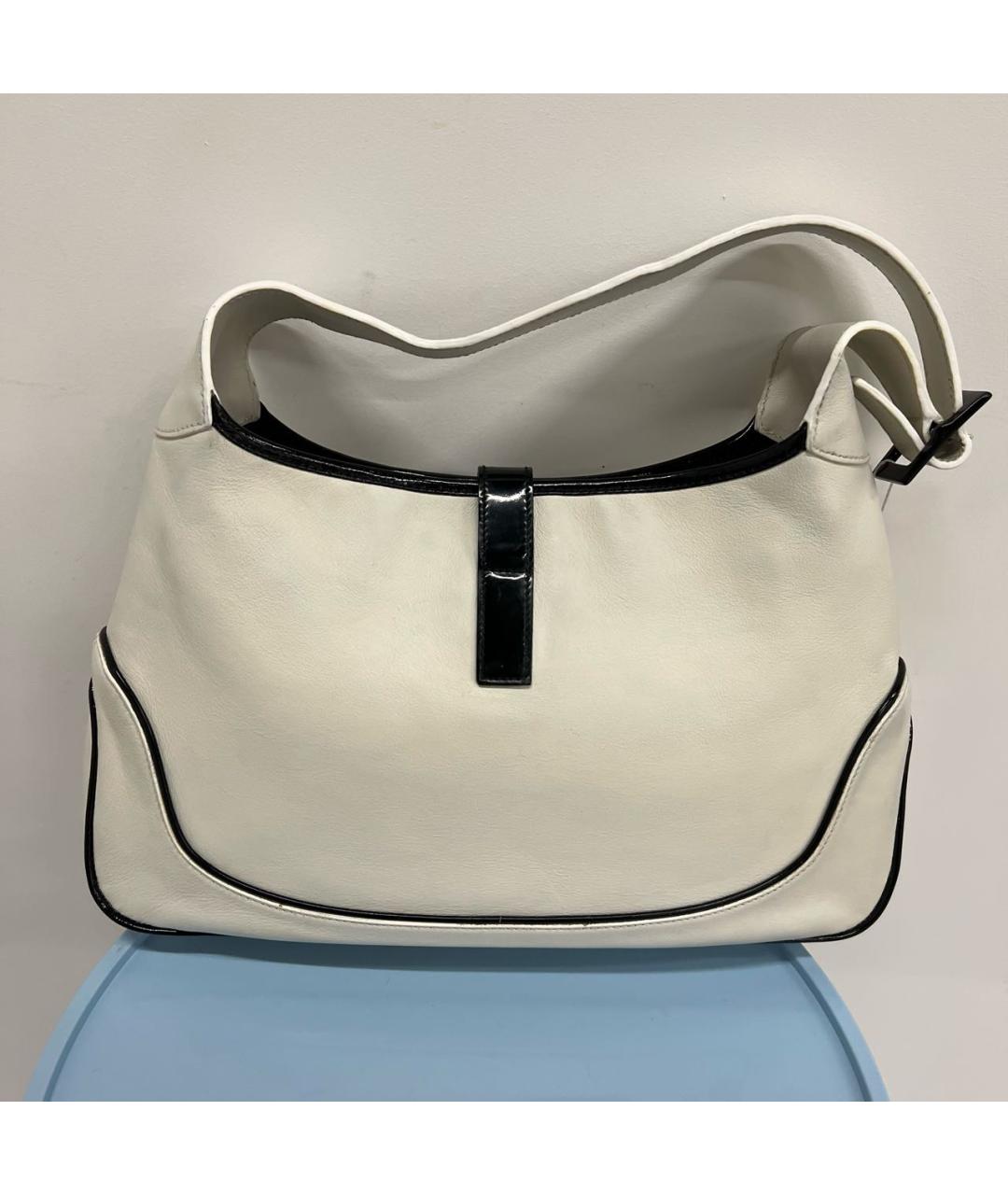 GUCCI Белая кожаная сумка с короткими ручками, фото 3