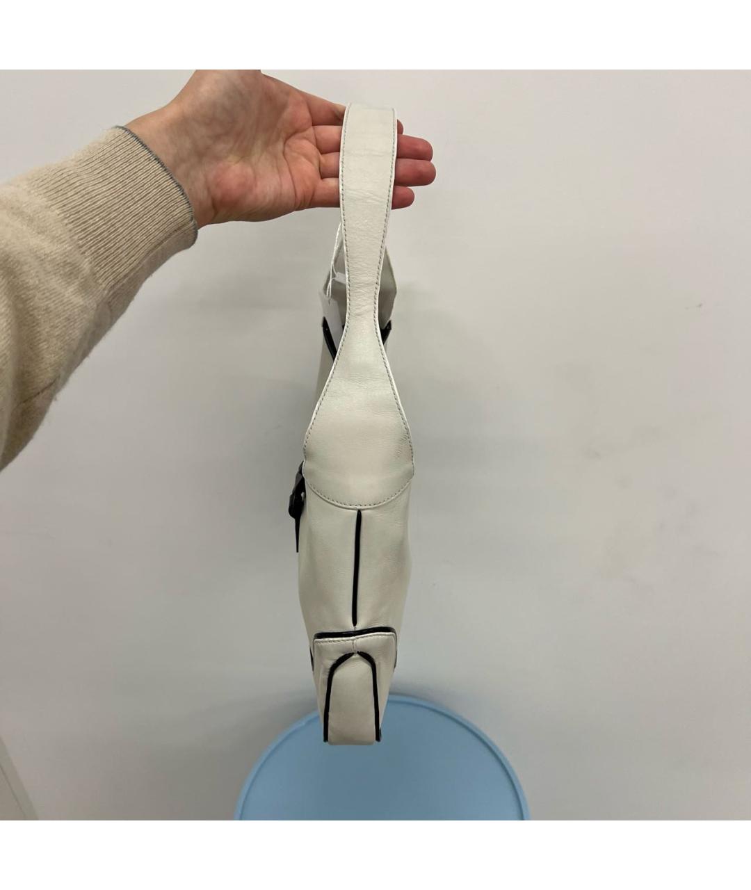 GUCCI Белая кожаная сумка с короткими ручками, фото 5