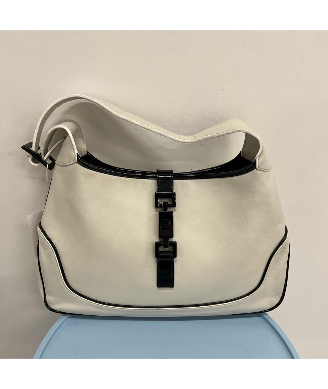 GUCCI Белая кожаная сумка с короткими ручками, фото 9