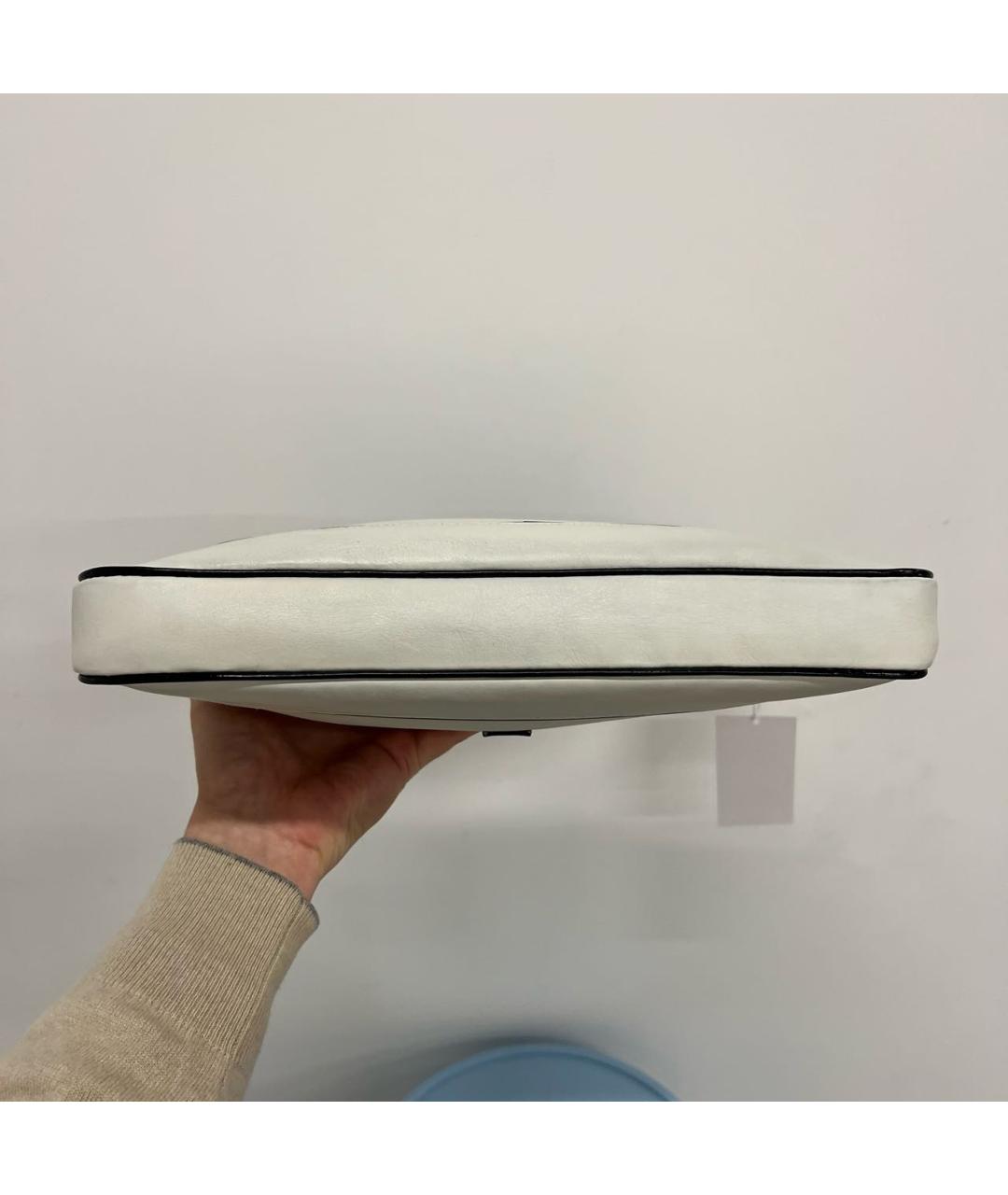 GUCCI Белая кожаная сумка с короткими ручками, фото 6