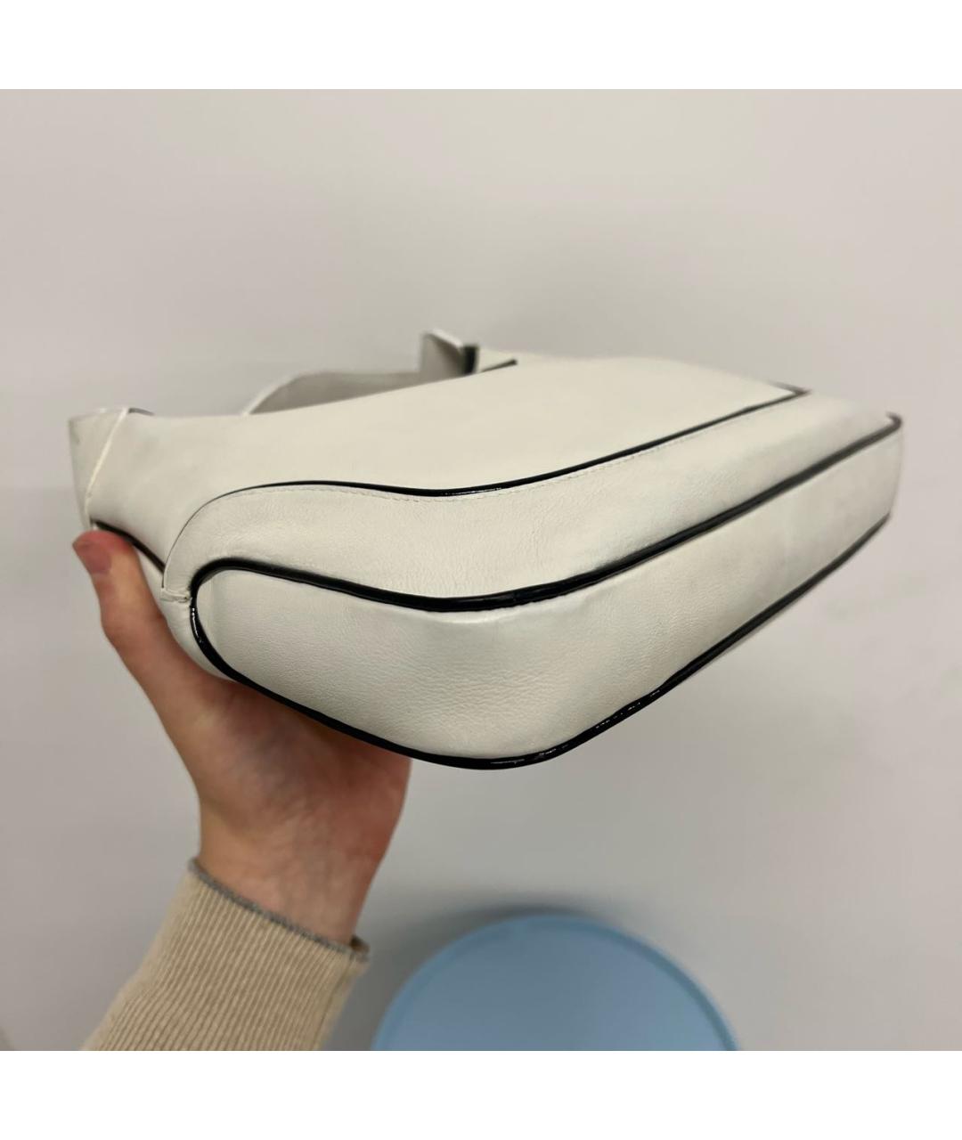 GUCCI Белая кожаная сумка с короткими ручками, фото 7