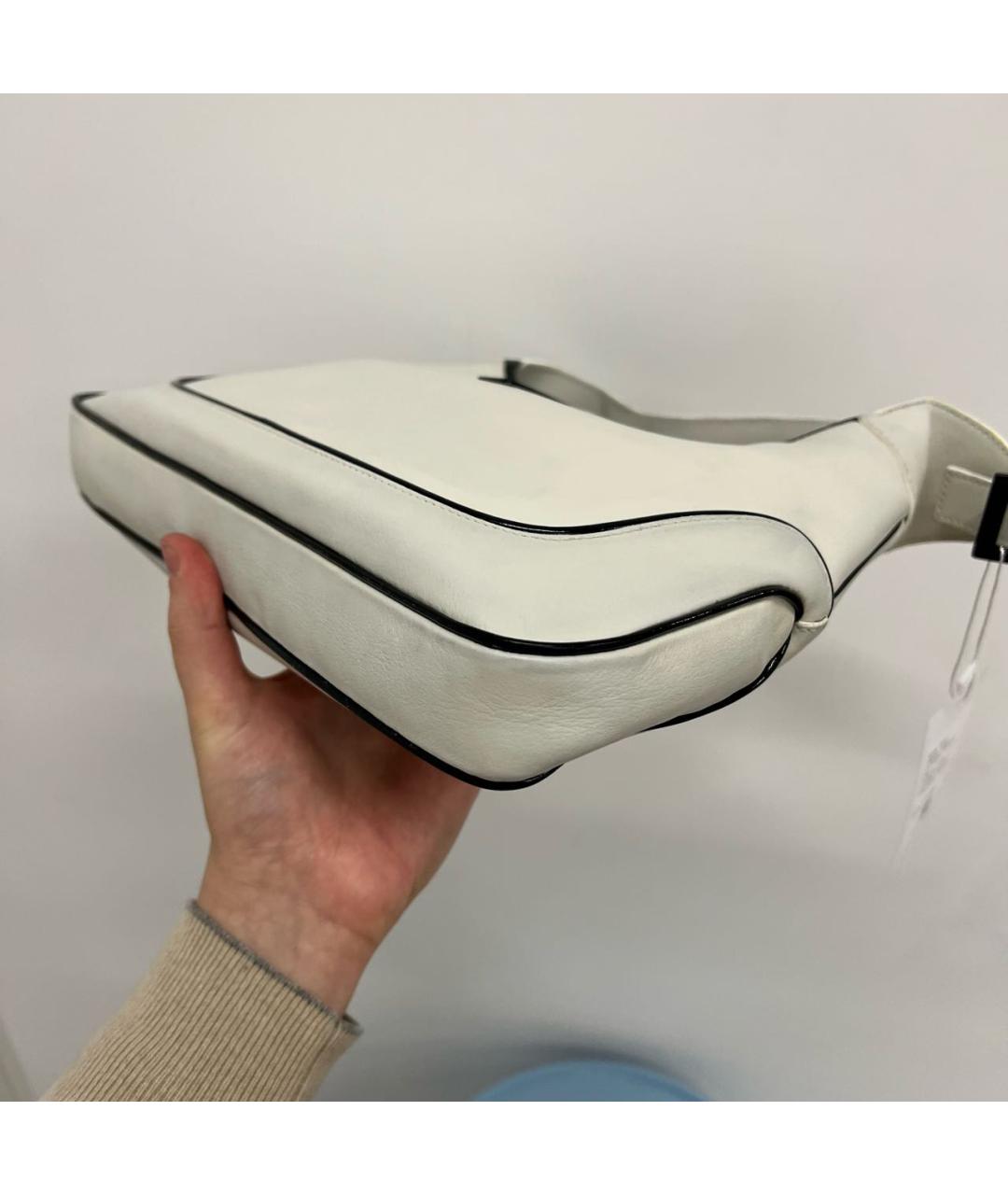 GUCCI Белая кожаная сумка с короткими ручками, фото 8