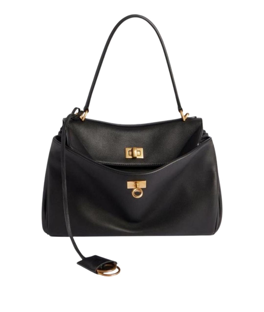 BALENCIAGA Черная кожаная сумка с короткими ручками, фото 1