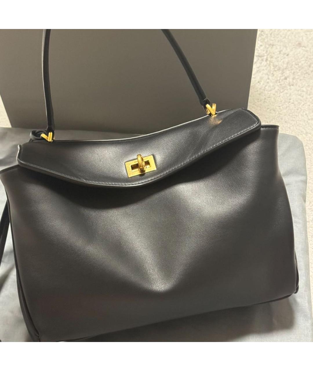 BALENCIAGA Черная кожаная сумка с короткими ручками, фото 3