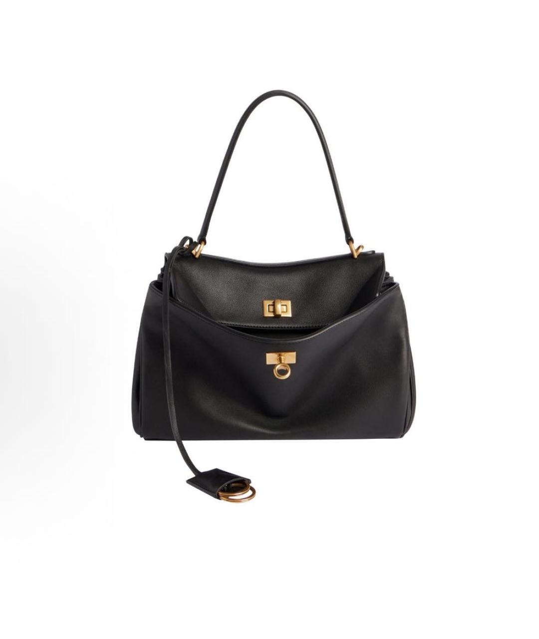 BALENCIAGA Черная кожаная сумка с короткими ручками, фото 5