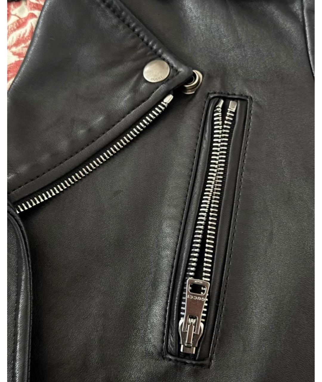GUCCI Черная кожаная куртка, фото 5
