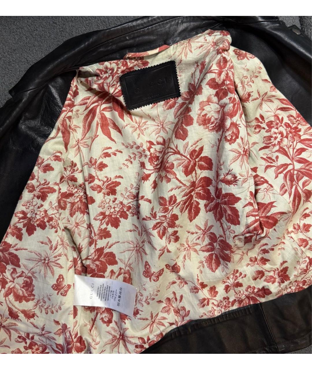 GUCCI Черная кожаная куртка, фото 3