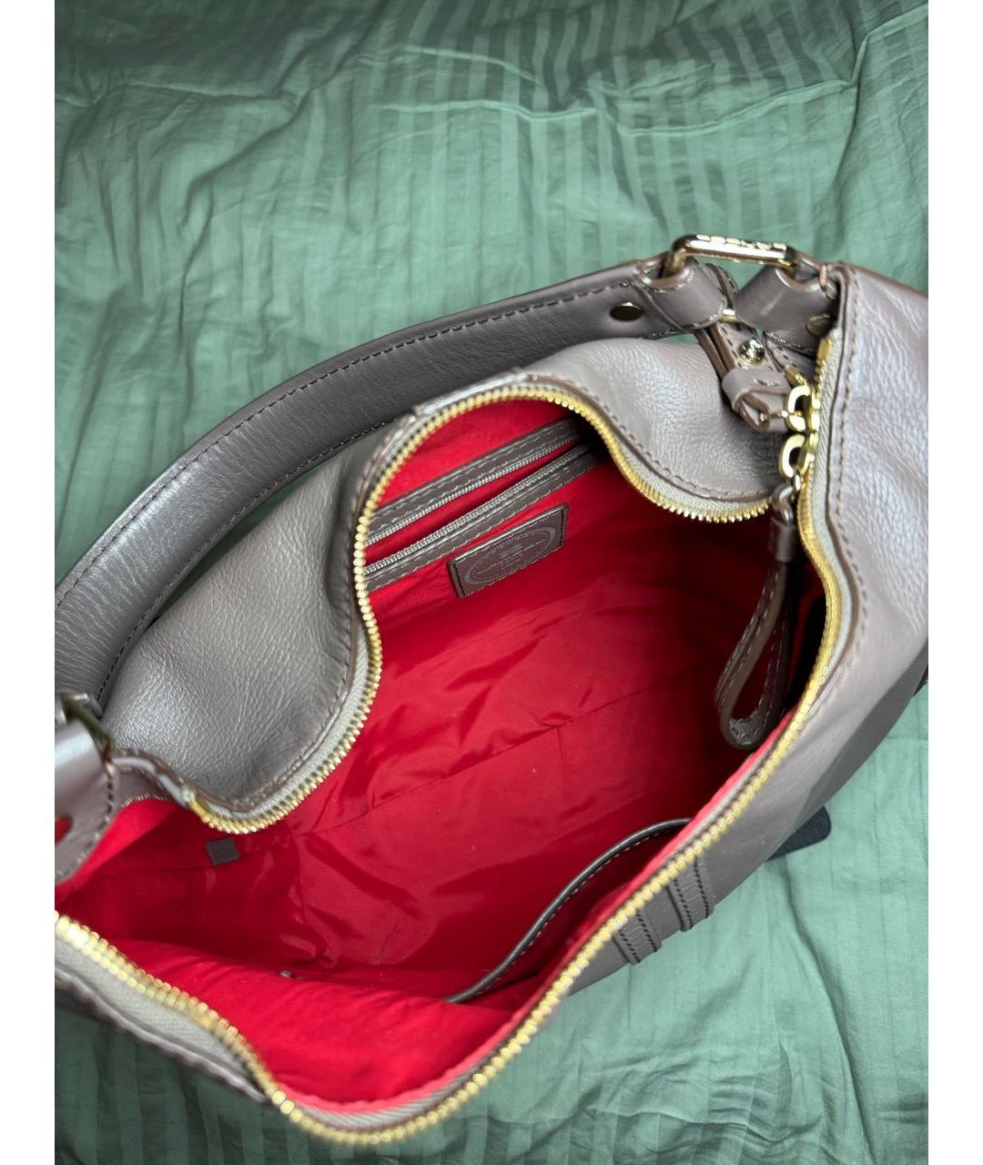 LANCEL Антрацитовая кожаная сумка с короткими ручками, фото 4