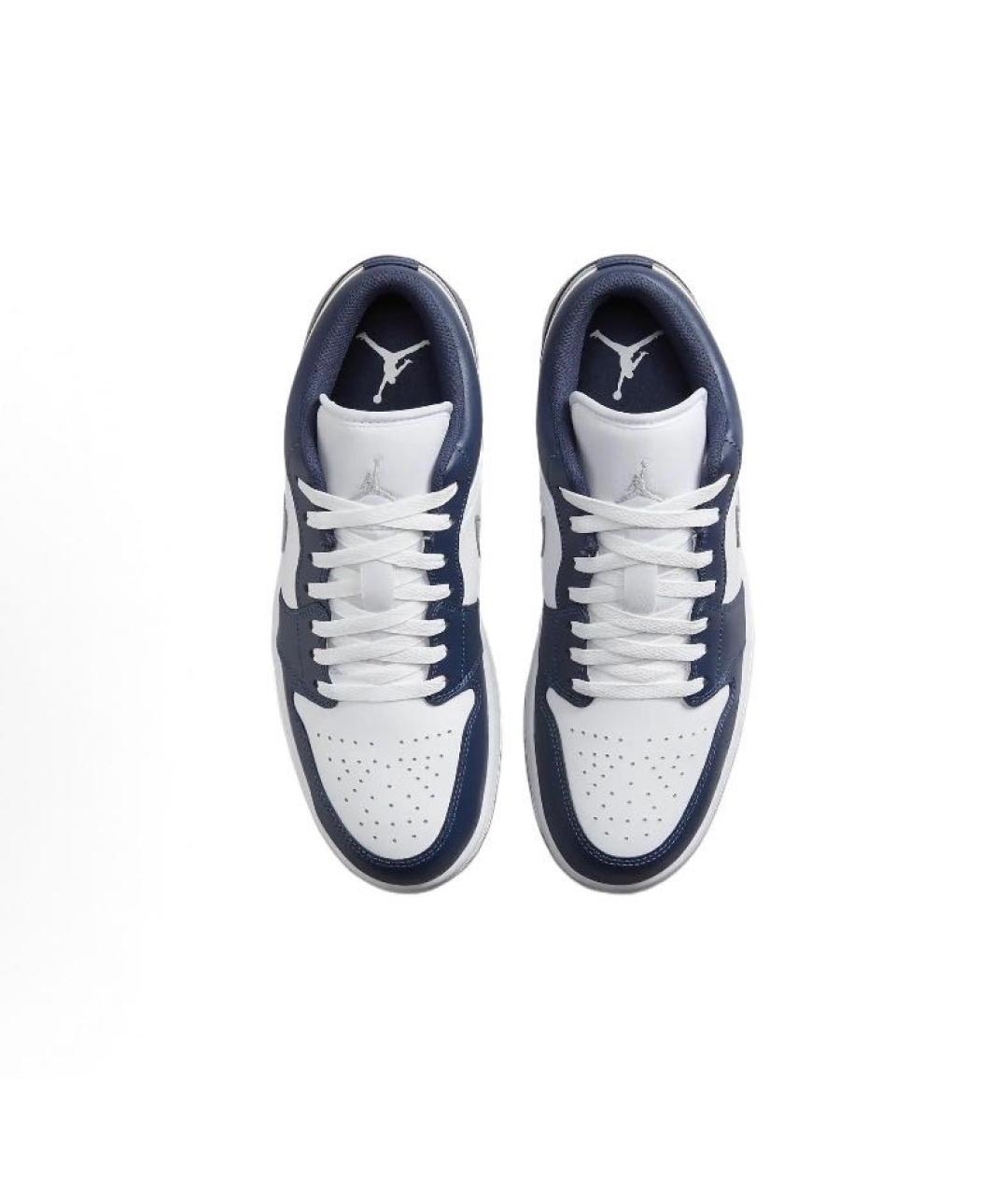 JORDAN Темно-синие кожаные низкие кроссовки / кеды, фото 3