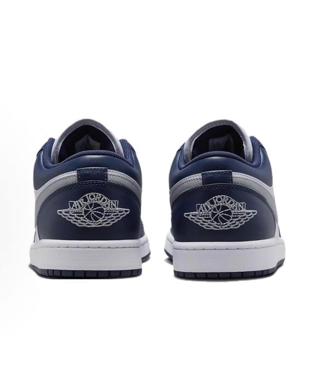 JORDAN Темно-синие кожаные низкие кроссовки / кеды, фото 4