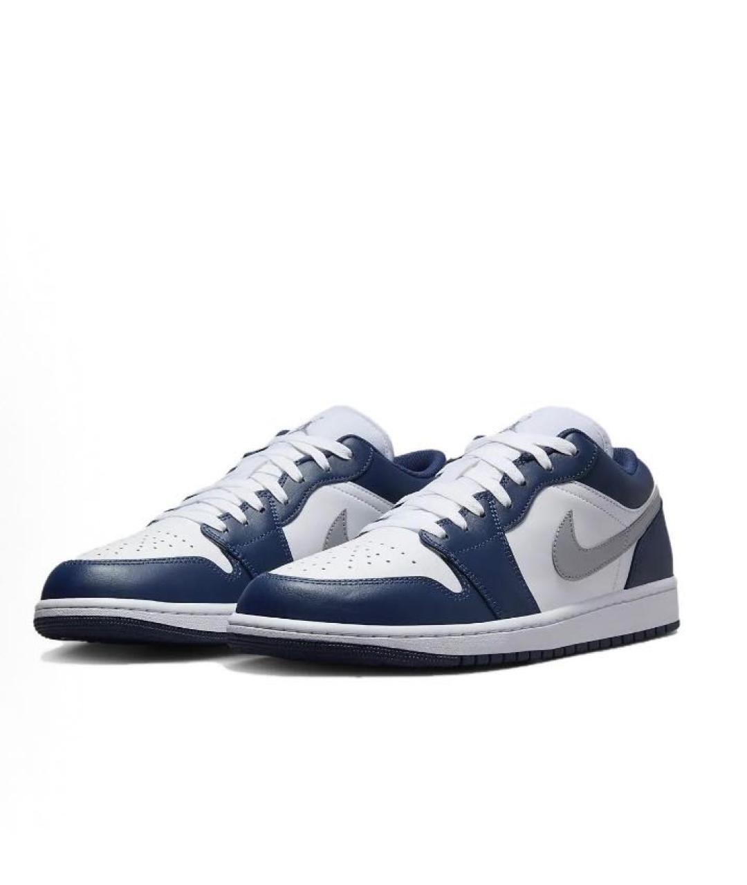 JORDAN Темно-синие кожаные низкие кроссовки / кеды, фото 2