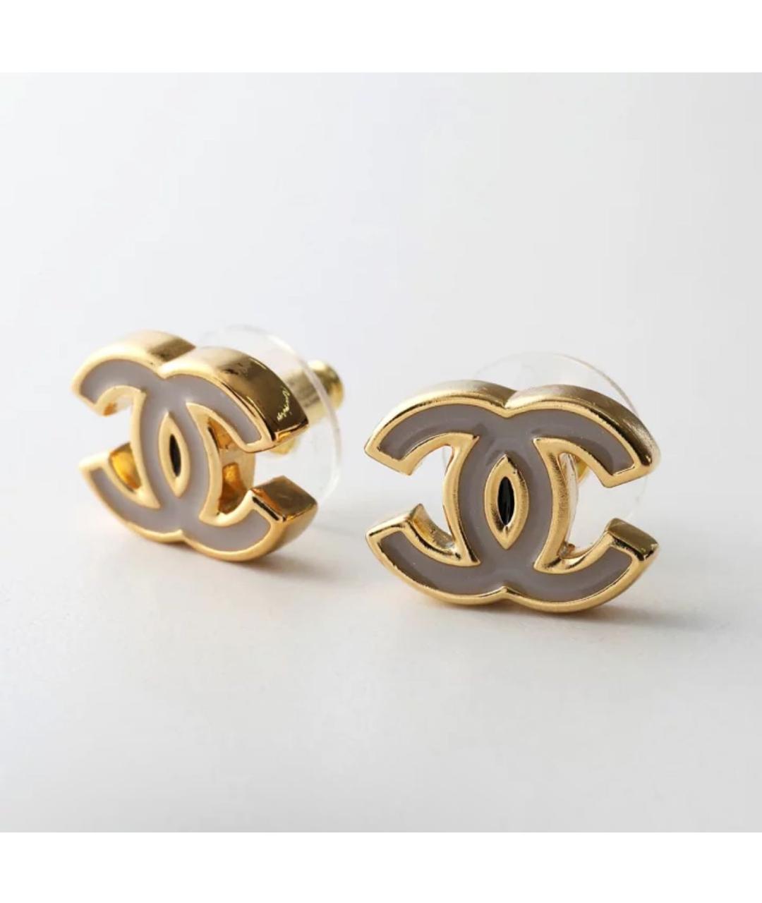 CHANEL Золотые металлические серьги, фото 3