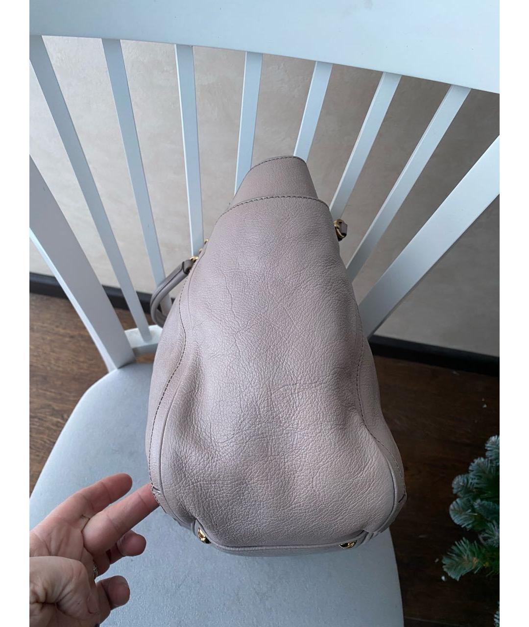 FERRAGAMO Бежевая кожаная сумка тоут, фото 3