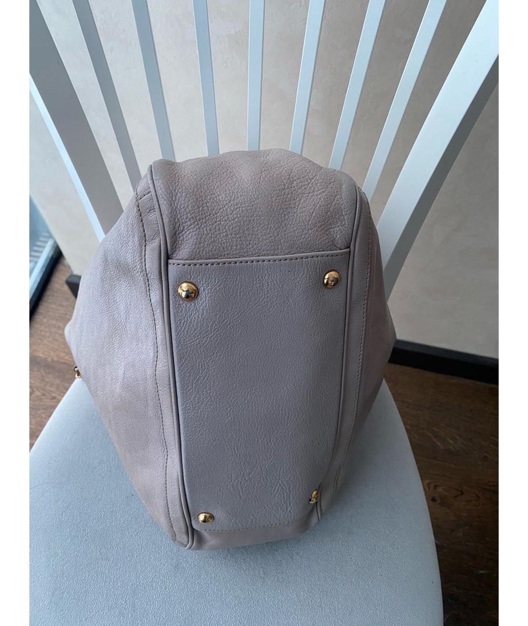 FERRAGAMO Бежевая кожаная сумка тоут, фото 6