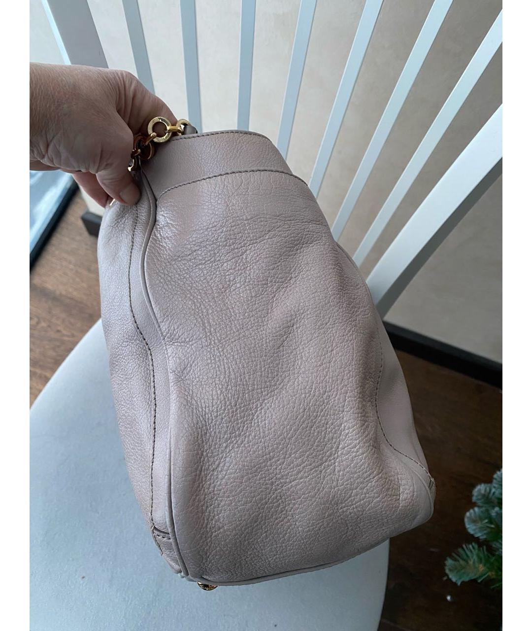 FERRAGAMO Бежевая кожаная сумка тоут, фото 5