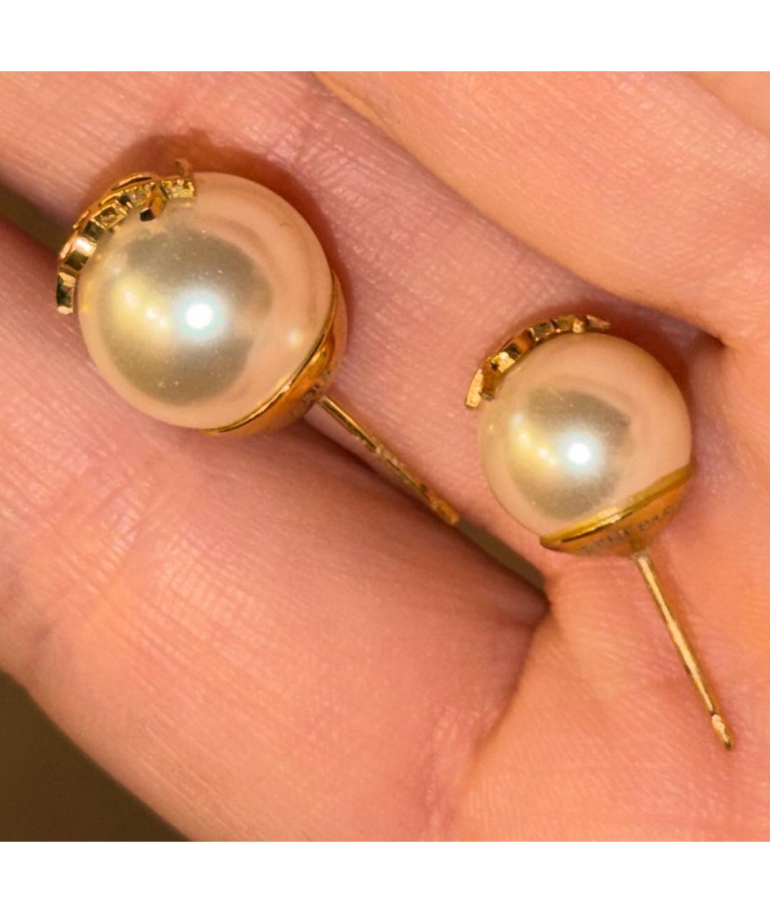 SAINT LAURENT Бежевые жемчужные серьги, фото 3