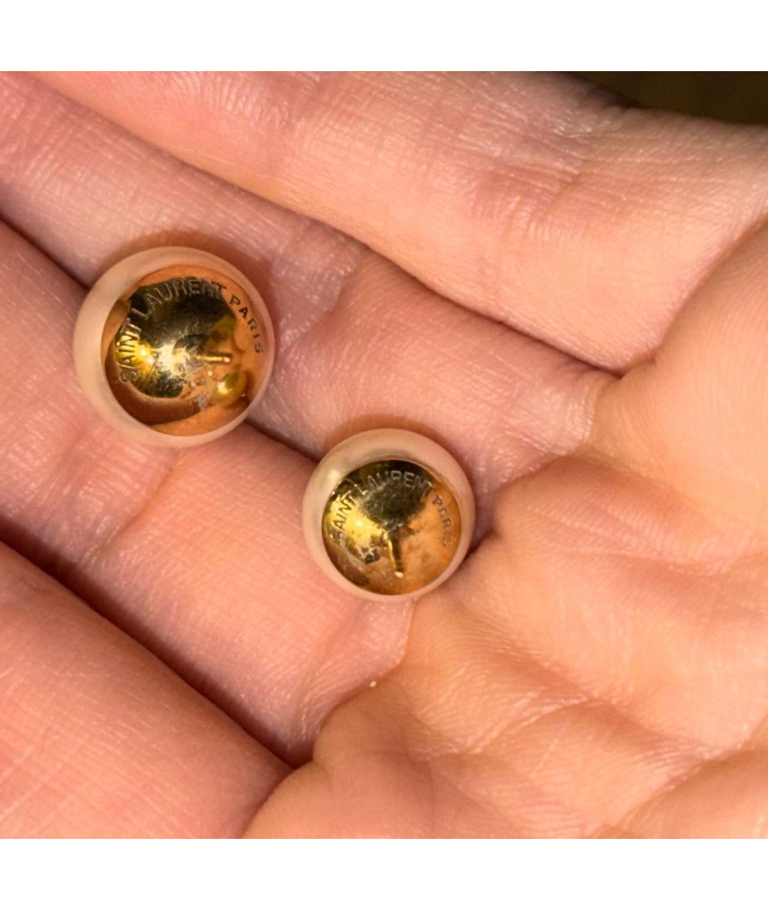 SAINT LAURENT Бежевые жемчужные серьги, фото 2