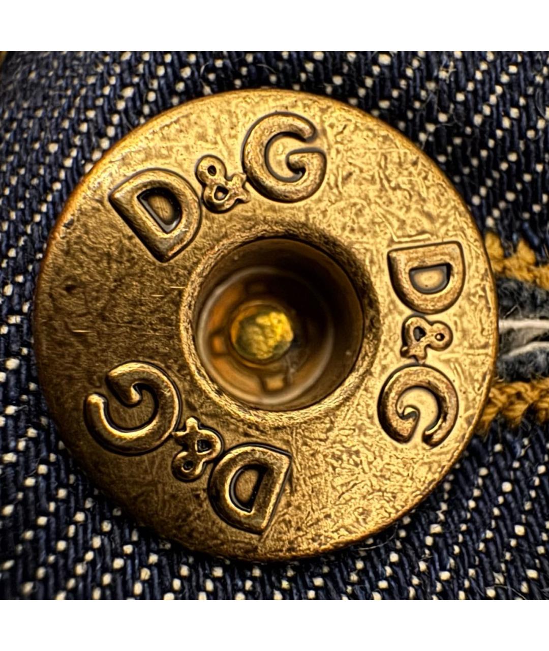 DOLCE&GABBANA Темно-синие хлопковые прямые джинсы, фото 7